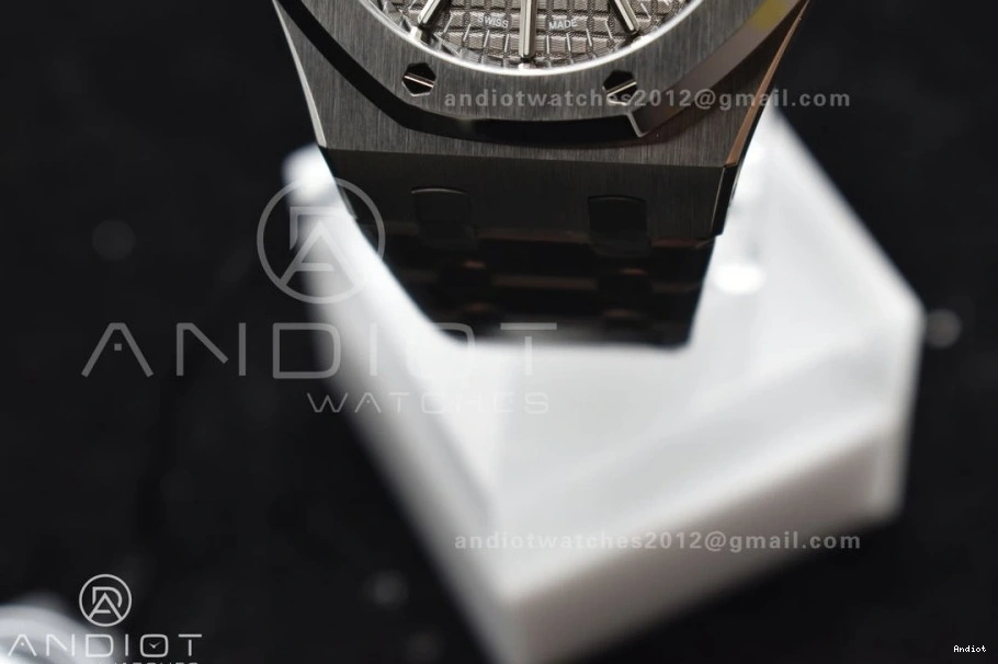 Royal Oak SS on Super Clone Dial Gray SS Edition Best Bracelet 1:1 SA3120 Textured 37mm ZF 15450 0509